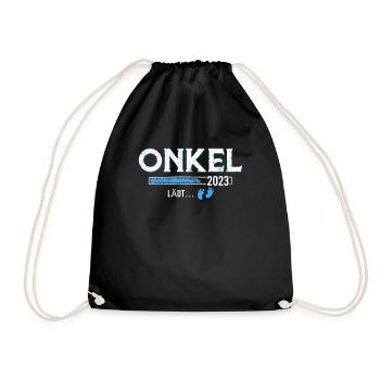 Onkel 2023 lädt Schwangerschaft - Turnbeutel - Schwarz - Vorne