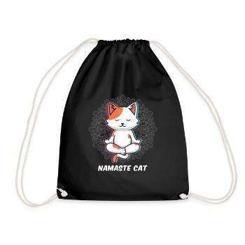 Namaste Katzen Yoga - Turnbeutel - Schwarz - Vorne
