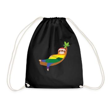 Sloth Rainbow Gay LGBTQ - Sac de sport léger - noir - Devant