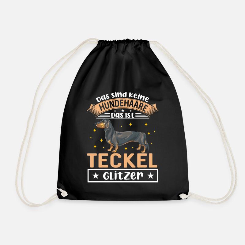 Das Sind Keine Hundehaare Das Ist Teckel Glitzer H - Turnbeutel - Schwarz