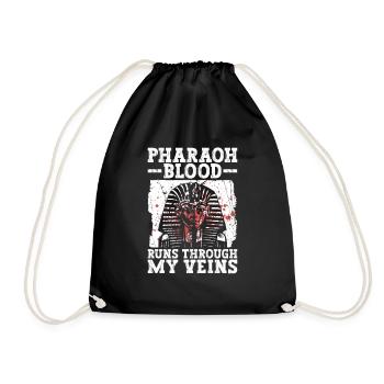 Pharaoh Blood Runs Through My Veins Ancient Egypt - Drawstring Bag - black - Front