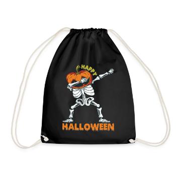 Happy Halloween Skeleton Pumpkin Halloween Dabbing - Turnbeutel - Schwarz - Vorne
