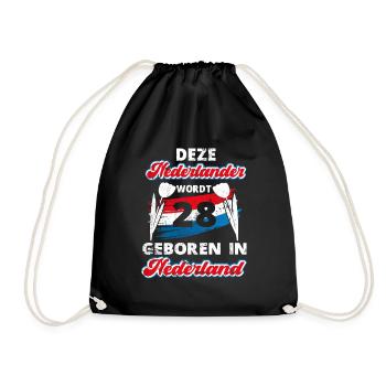 28 Birthday Dutch Holland 28 years Say - Drawstring Bag - black - Front