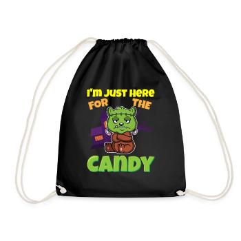 I'm Just Here For The Candy Scary Halloween Beast - Turnbeutel - Schwarz - Vorne