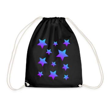 Sterne Sternenpaket Blau-lila - Turnbeutel - Schwarz - Vorne