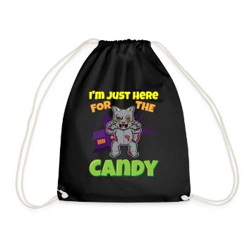 I'm Just Here For The Candy Scary Halloween Beast - Turnbeutel - Schwarz - Vorne