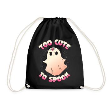 To Cute To Spook Kawaii Ghost Halloween Costume - Drawstring Bag - black - Front