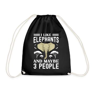 Éléphant - Sac de sport léger - noir - Devant