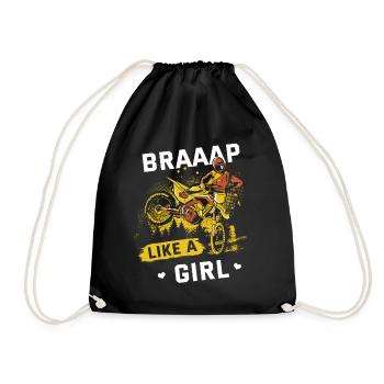 Motocross Geschenk Für Enduro Supermoto Dirt Bike - Turnbeutel - Schwarz - Vorne