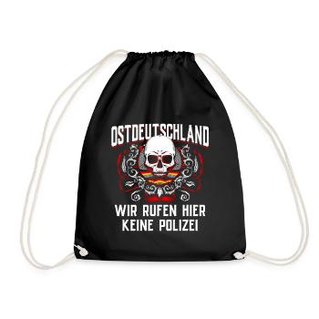 Ostdeutschland Geschenk Osten Ossi DDR Ostalgie - Turnbeutel - Schwarz - Vorne