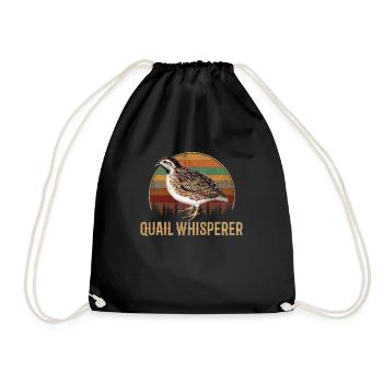 quail whisperer, quail - Turnbeutel - Schwarz - Vorne