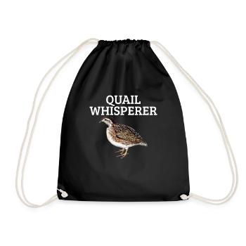 quail whisperer, quail - Turnbeutel - Schwarz - Vorne