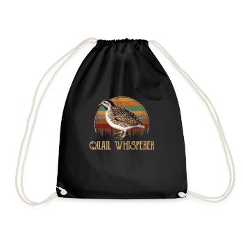 quail whisperer, quail - Turnbeutel - Schwarz - Vorne