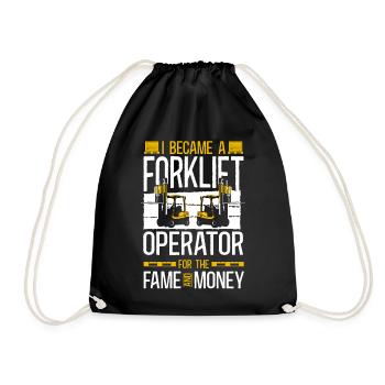 Certified Forklift Truck Operator - Drawstring Bag - black - Front
