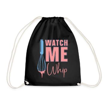 Baker Baking Regardez-moi fouetter Boulangerie Chef Cake Bake - Sac de sport léger - noir - Devant