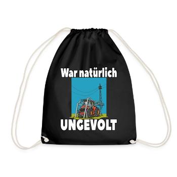 War natürlich ungevolt Lustiger Traktor Strommast - Turnbeutel - Schwarz - Vorne