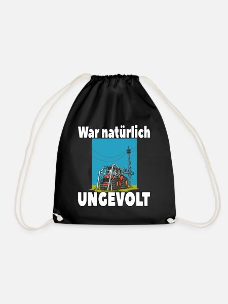 War natürlich ungevolt Lustiger Traktor Strommast - Turnbeutel - Schwarz