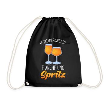 Spritz Cocktail Italien - Turnbeutel - Schwarz - Vorne
