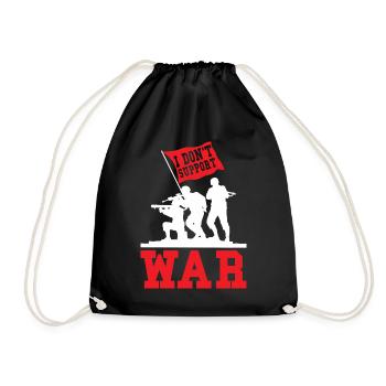 Pacifist Peace Anti-War Saying - Drawstring Bag - black - Front