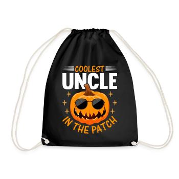 Halloween Funny Pumpkin Uncle Coolest Uncle in the - Drawstring Bag - black - Front