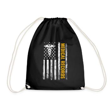 Medical Records American Flag, Medical Records - Turnbeutel - Schwarz - Vorne