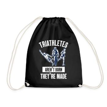 Triathletes Aren't Born They're Made - Drawstring Bag - black - Front