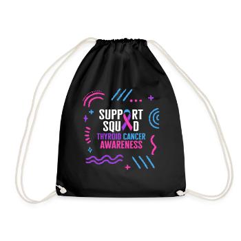 Schilddrüsenkrebs Awareness Shirt, Support Squad - Turnbeutel - Schwarz - Vorne