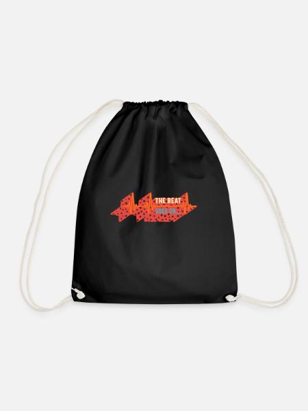 Heart Surgery Shirt, The Beat Goes On Heart Beat - Drawstring Bag - black