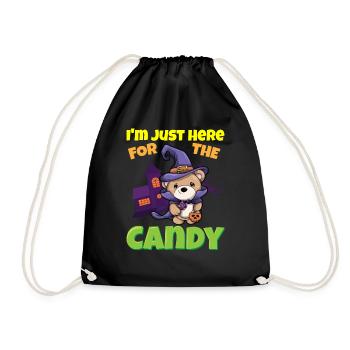 I'm Just Here For The Candy Scary Halloween Beast - Turnbeutel - Schwarz - Vorne