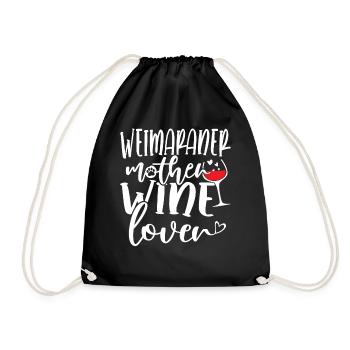 Amateur de vin WEIMARANER Mère - Sac de sport léger - noir - Devant