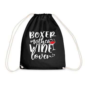Wine Lover BOXER Mother - Turnbeutel - Schwarz - Vorne
