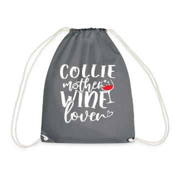 Wine Lover COLLIE Mother - Drawstring Bag - grey - Front
