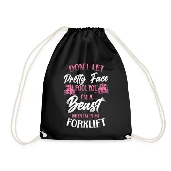 Certified Forklift Truck Operator - Drawstring Bag - black - Front
