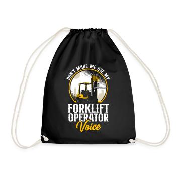 Certified Forklift Truck Operator - Drawstring Bag - black - Front