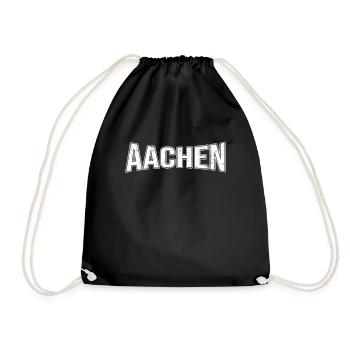 Aachen - Turnbeutel - Schwarz - Vorne