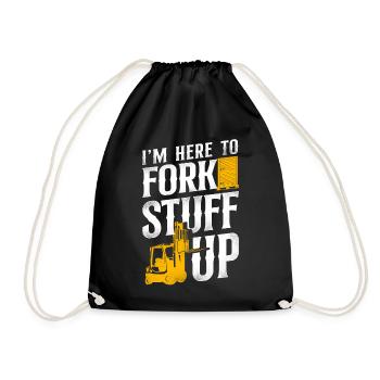 Certified Forklift Truck Operator - Drawstring Bag - black - Front