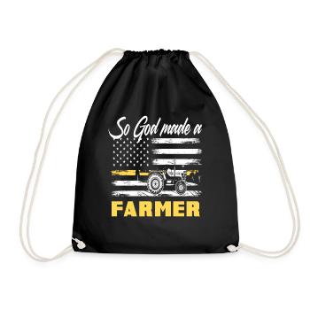 Amerikanische Flagge Landwirtwirtschaft Bauer - Turnbeutel - Schwarz - Vorne