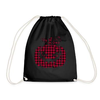 Halloween Pumpkin Red Pattern Pumpkin Spooky Pumpk - Drawstring Bag - black - Front