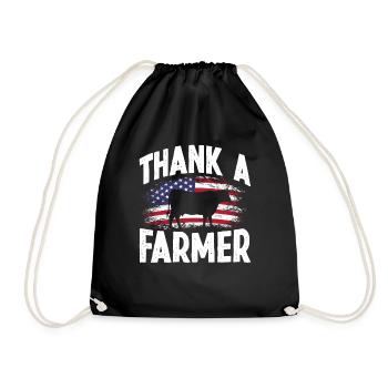 USA Flag Farmer Agriculture Gift - Drawstring Bag - black - Front