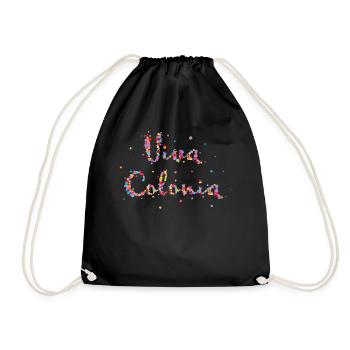 Viva Colonia Konfetti Karneval Fasching Kölner - Turnbeutel - Schwarz - Vorne