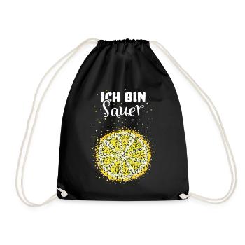 Zitrone Kostümersatz Karneval Fasching Geschenk - Turnbeutel - Schwarz - Vorne