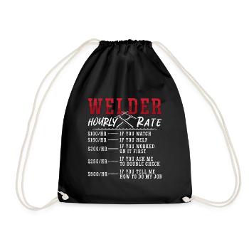 Soudeur à taux horaire Soudage Carrière Soudeurs Soudeurs - Sac de sport léger - noir - Devant