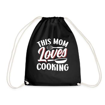 This mother loves cooking Mama cook cook - Drawstring Bag - black - Front