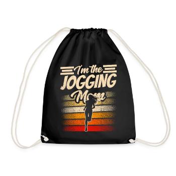 I am The Jogging Mother Running Mom Runner - Drawstring Bag - black - Front