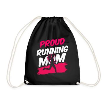 Fière coureuse Maman Jogging Mère Running - Sac de sport léger - noir - Devant