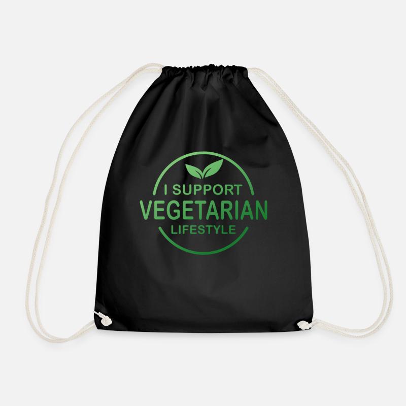 Vegetarier Geschenk Vegetarier Leben - Turnbeutel - Schwarz