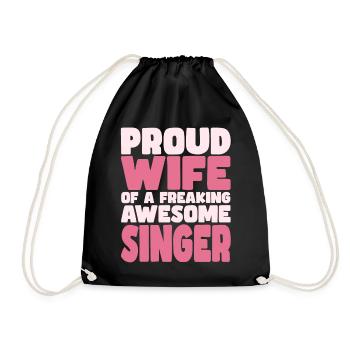Proud Wife of A Damn Good Singer - Drawstring Bag - black - Front
