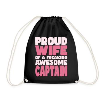 Fière épouse d’un sacré bon capitaine - Sac de sport léger - noir - Devant
