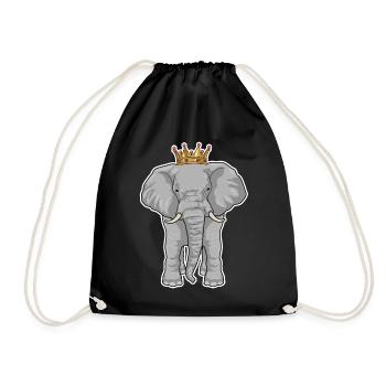 Elephant Crown - Drawstring Bag - black - Front