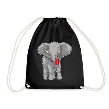 Elephant Mug to go - Drawstring Bag - black - Front